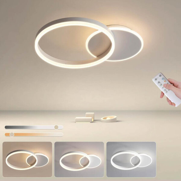 BLMYL LED ceiling light dimmable, 36W 3600lm lamp bedroom, 55cm modern ceiling light rings LED, lamp living room ceiling lamp LED for living room, bedroom, childrens room, kitchen, hallway