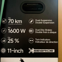 SEGWAY ZT3 Pro Ekickscooter, off-road electric scooter, max. range 70 km, max. 1600 W, gradient max. 25%, double suspension, 11 inches, with Bluetooth