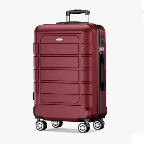 SHOWKOO Koffer Groß Hartschale Leicht Reisekoffer, Größe 76 x 54 x 31, 5 KG, ABS+PC Erweiterbar Haltbar Trolley Handgepäck Große Kapazität mit 4 Rollen und TSA Schloss, XL -Rot