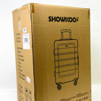 SHOWKOO Koffer Groß Hartschale Leicht Reisekoffer, Größe 76 x 54 x 31, 5 KG, ABS+PC Erweiterbar Haltbar Trolley Handgepäck Große Kapazität mit 4 Rollen und TSA Schloss, XL -Rot