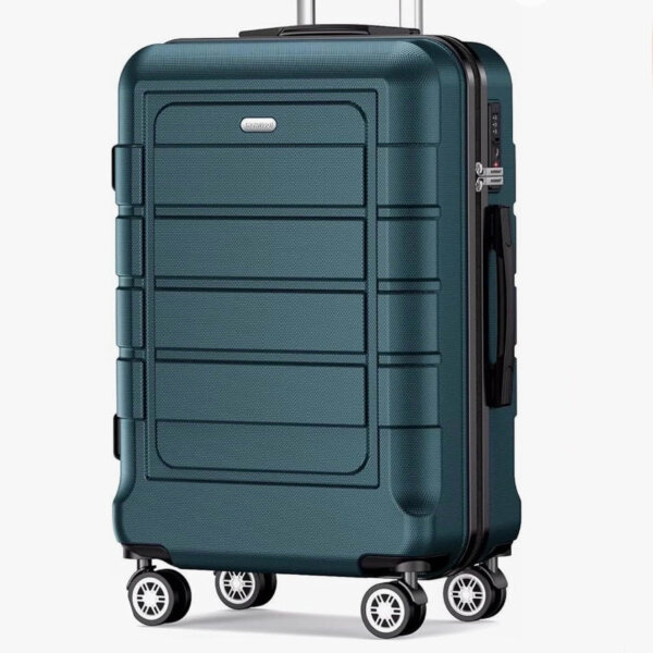 SHOWKOO Koffer Groß Hartschale Leicht Reisekoffer, 76 x 54 x 31, 5 KG, ABS+PC Erweiterbar Haltbar Trolley Handgepäck Große Kapazität mit 4 Rollen und TSA Schloss, XL -Armeegrün