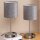 EDISHINE LED Nachttischlampe Touch Dimmbar 2er Set, Tischlampe Modern, Kleine Lampe, mit Ladefunktion, 2 USB Anschlüsse, Steckdose, für Deko Schlafzimmer, Wohnzimmer, Fensterbank, Geschenk, Grau