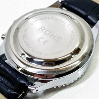 SHMIOU Italian Talking Clock for Blind Elderly People with Visual Impairment. Black leather strap XM-IT-230601