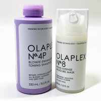 Olaplex Nº4P Blonde Enhancer Tönungsshampoo 250 ml und Olaplex No.8 Bond Intense Feuchtigkeitsmaske, 100 ml