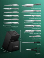 D.Perlla Messerblock, Profi Messer Set 16-TLG, Extra...