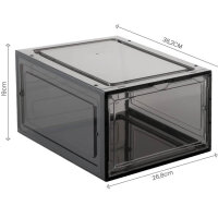 PAIDE P Schuhboxen organizer 20er Pack. Transparent Schuhaufbewahrung für Sneakers und Turnschuhe. Schuhe Schrank für die Aufbewahrung. Schuhschubladen. Sneaker-Austeller. (20Stk Schwarz)