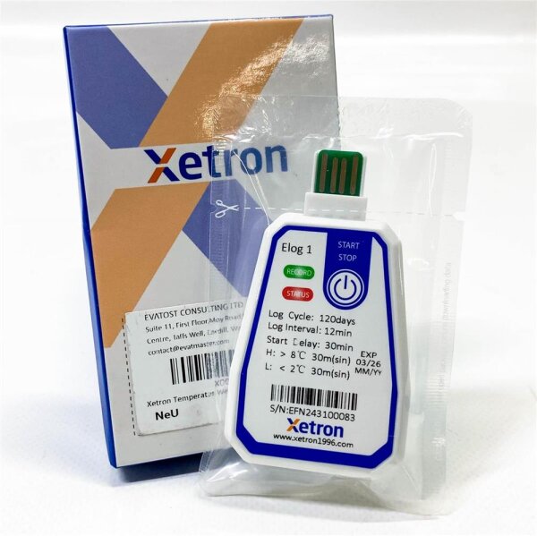Xetron Single-use Temperature Logger 150 Day Disposable Temperature Logger for Refrigerators Transport Monitoring Storage Food Cold Chain Pharma