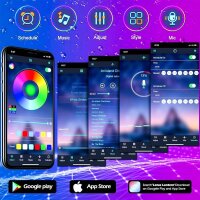 LETIANPAI Outdoor LED String Lights 60m Waterproof IP68 with App and Remote Control Music Sync Outdoor RGB LED String Lights with Adhesive Backing