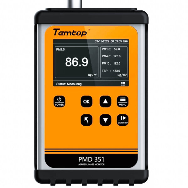 Temtop Reinraum-Partikelzähler, Aerosol-Genauigkeitsmonitor Nummer TSP, PM1, PM2,5 oder PM10, Auch Erkennung für die pharmazeutische Herstellung usw., PMD 351