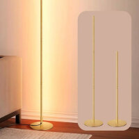 EDISHINE Stehlampe Wohnzimmer, LED Stehlampe Dimmbar, 3000K warmweiße Stehleuchte mit Memory-Funktion, höhenverstellbar 146 cm, moderne Standleuchte für Schlafzimmer und Büro, Gold, DHLFL02N