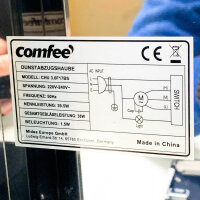 COMFEE CHU 3.6F17BS 60cm Unterbauhauben Dunstabzugshaube Unterbau mit Edelstahl, abnehmbarem Aluminiumfilter, 200m³/h Luftstrom, 2 Stufen, 1 LED-Licht, Inox, Edelstahl Silber