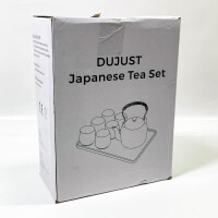 DUJUST japanische Porzellan Teeservice, einzigartiges chinesisches Teeservice Set, hellblau