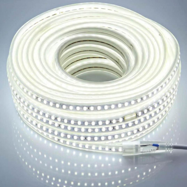 pcning LED strip 20 m 220 V 230 V 5730 120 leds/m with EU plug, 20 meters 6000 K cold white LED strip light with power supply outside (cold white, 20.00)