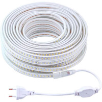 pcning LED strip 20 m 220 V 230 V 5730 120 leds/m with EU plug, 20 meters 6000 K cold white LED strip light with power supply outside (cold white, 20.00)