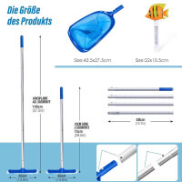 HEVOL pool cleaning set, 3 pieces pool brush with...