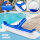 HEVOL Pool Reinigungsset, 3 Stück Poolbürste mit Teleskopstange und Schwimmendes Fischthermometer, Pool Reinigungsbürste mit Kescher, Poolbesen für Folienpool, Wände, Böden, Blau