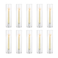 NUPTIO Glass Cylinder Candle Holder Glass - 10 Pieces...