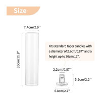 NUPTIO Glass Cylinder Candle Holder Glass - 10 Pieces Cone Candle Holder Stick Candle Pack for Candles, Clear Glass Hurricane Shade Modern Wedding Christmas Table Dinner Fireplace