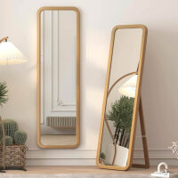 LVSOMT Standing mirror, full-length mirror made of wood,...