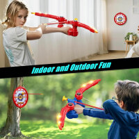 Ancesfun Bow and Arrow for Children, 3-in-1 Shield Crossbow and Archery Set with 2 PCS Light Bow, 10 Suction Cup Arrows, 1 Target, Boys and Girls