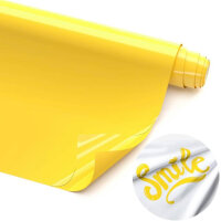 Hisiu HTV-7 Heat Transfer Vinyl, Yellow Film, 12 inch x 8 ft