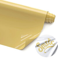 Hisiu HTV-4 Heat Transfer Vinyl, Gold Foil, 12 inch x 8 ft