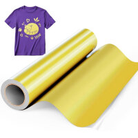 Hisiu HTV-4 Heat Transfer Vinyl, Gold Foil, 12 inch x 8 ft