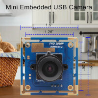 ELP USB Kameramodul Weitwinkel 180 Grad Fisheye USB Kamera Full HD 1080P Webcam USB mit Kamera 60fps/100fps UVC Kamera Kompatibel für Android Windows Linux USBFHD01M-L180