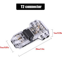 Wire Connectors, Low Voltage Electronic T Tap Connectors 2 Pin Solderless Rock Solid Connectors with No Wire (T1 Connector)