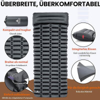 HIKENTURE Isomatte Camping Ultraleicht mit Pumpsack - 71cm Breit - Aufblasbare Isomatte Kleines Packmaß - Camping Mattte Isomatten Outdoor Schlafmatte-A2