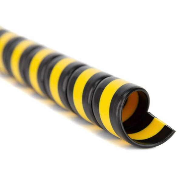 Safeplast Duo Safe-Spirale hydraulic hose protection spiral Ø 16 mm, cable duct protective tube for bundling hoses, black-yellow, 20m length