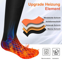 Svpro Beheizte Socken Damen Herren,Elektrisch Heizsocken mit Akku 4000mAh Wiederaufladbare Batterie Winter Warme Socken mit 3 Temperature Instellungen,Heated Socks