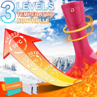 Svpro Wiederaufladbare Elektrische Heizsocken Batteriebetriebene Bequeme Thermosocken, Kälteschutz Thermische Socken Sport Outdoor Camping Wandern Warme Winter Socken Für Männer Frauen (Rosa)