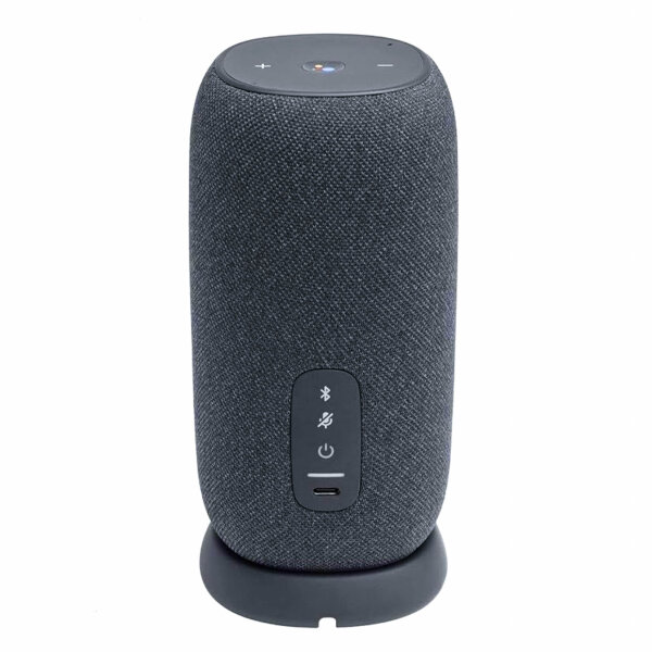 JBL Link Tragbarer Bluetooth -Lautsprecher mit Google Assistant, 360-Grad-Eintauchklang- Grau