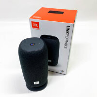 JBL Link Tragbarer Bluetooth -Lautsprecher mit Google Assistant, 360-Grad-Eintauchklang- Grau