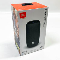 JBL Link Tragbarer Bluetooth -Lautsprecher mit Google Assistant, 360-Grad-Eintauchklang- Grau