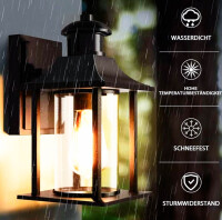 Lamomo Outdoor Lamp Brown, 3 Lighting Modes Lamp with Motion Sensor Outdoor, IP23 Waterproof Aluminum Outdoor Wall Light LED for Home