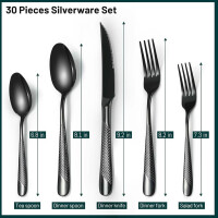 Xideman® cutlery set for 6 people, black modern...