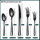 Xideman® cutlery set for 6 people, black modern hammered, with ultra-sharp 2-IN-1 serrated knife, 18/10 stainless steel, 24 pieces, knife forks spoon set titanium plated, dishwasher safe