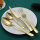 Xideman® cutlery set for 6 people, golden modern hammered, with ultra-sharp 2-IN-1 serrated knife, 18/10 stainless steel, 24 pieces, knife forks spoon set, dishwasher safe