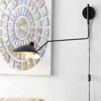 Wall Light Indoor Black Wall Lamp with Switch and Plug...