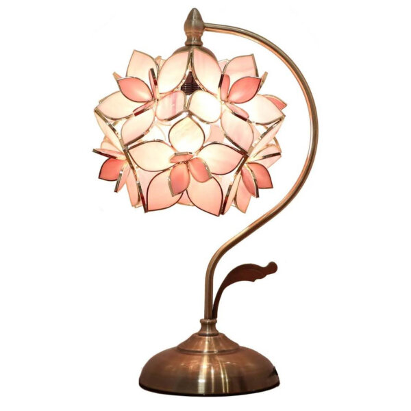 BIEYE L30747 Cherry Blossom Tiffany Style Stained Glass Ceiling Light with 21cm Wide Lampshade (Light Blue)