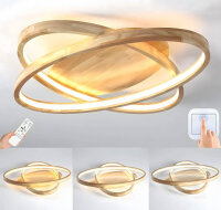 LED Ceiling Light Dimmable with Remote Control Living Room Wood Ceiling Lamp Oval 70W Modern Bedroom Lamp 3000-6500K Ø70cm Ceiling Lighting with Memory Function for Dining Room Restaurant Study Room