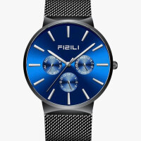 FIZILI Mens Watches Ultra Thin Black Minimalist Quartz...