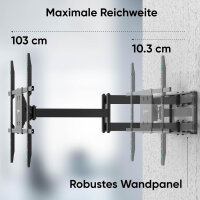 ONKRON TV-Ständer (mit Kratzer) und interaktives Panel von 42 bis 110 Zoll – Universelle Wand-TV-Halterung mit Gewicht bis zu 100 kg – Wand-TV-Unterstützung max. VESA 800 x 600 – Schwenk- und drehbarer TV-Ständer M8L-B Schwarz