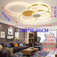 Lxysy Moderne LED Deckenleuchte Dimmbar,Wohnzimmerlampe Dimmbar,deckenlampe schlafzimmer wohnzimmerlampe led,wohnzimmer deckenleuchte,lampen für schlafzimmer (Golden, L100*W86*H10CM)