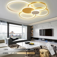 Lxysy Moderne LED Deckenleuchte Dimmbar,Wohnzimmerlampe Dimmbar,deckenlampe schlafzimmer wohnzimmerlampe led,wohnzimmer deckenleuchte,lampen für schlafzimmer (Golden, L100*W86*H10CM)