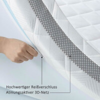 BedStory Gel Topper 80x200cm H3/H4 aus 10cm Höhe Kaltschaumkern, atmungsaktive 3D-Netz Bezug, Bequeme Matratzentopper für Boxspringbett und unbequemem Betten Schlafsofa