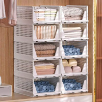 ZPONEED 8 Stück Faltbaren Kleiderschrank Organizer, Schrank Organizer Aufbewahrungsboxen, Stapelbaren Aufbewahrungsbox, Plastik Lagerkisten Schublade für Kleidung Schlafzimmer Garderobe