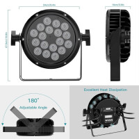 UKing 180W Outdoor Stage Light, RGBW LED Par Spotlight IP65 Waterproof, 4/8 CH Party Lighting Ideal for Wedding Lawn Theater Disco Club